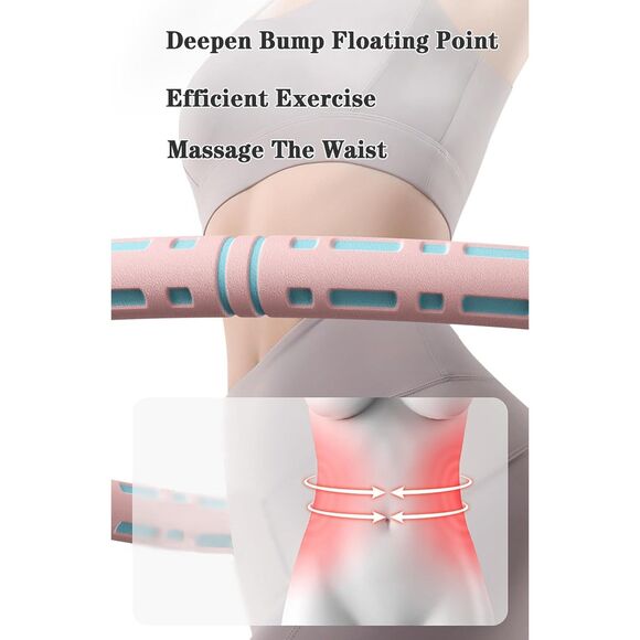 NIB-Overstock Europe - Pink & Cream Exercise Hula Hoop - Picture 4 of 9